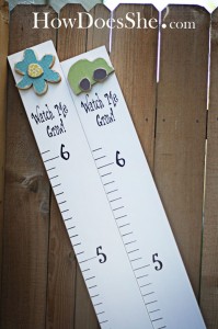 How Does She wood board growth chart with vinyl lettering art HowDoesShe.com craft project with wood board growth chart with vinyl lettering art