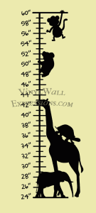 Animals Growth Chart-Vinyl Wall Art Quotes Kids growth chart with animals made with sticky wall vinyl art