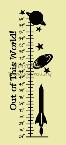 Space themed kids growth chart out of sticky wall vinyl art Space themed kids growth chart out of sticky wall vinyl art