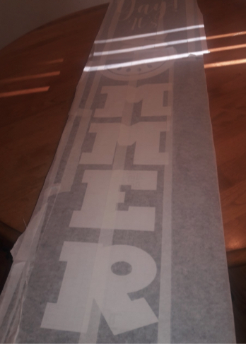 Reversed vinyl laid on board